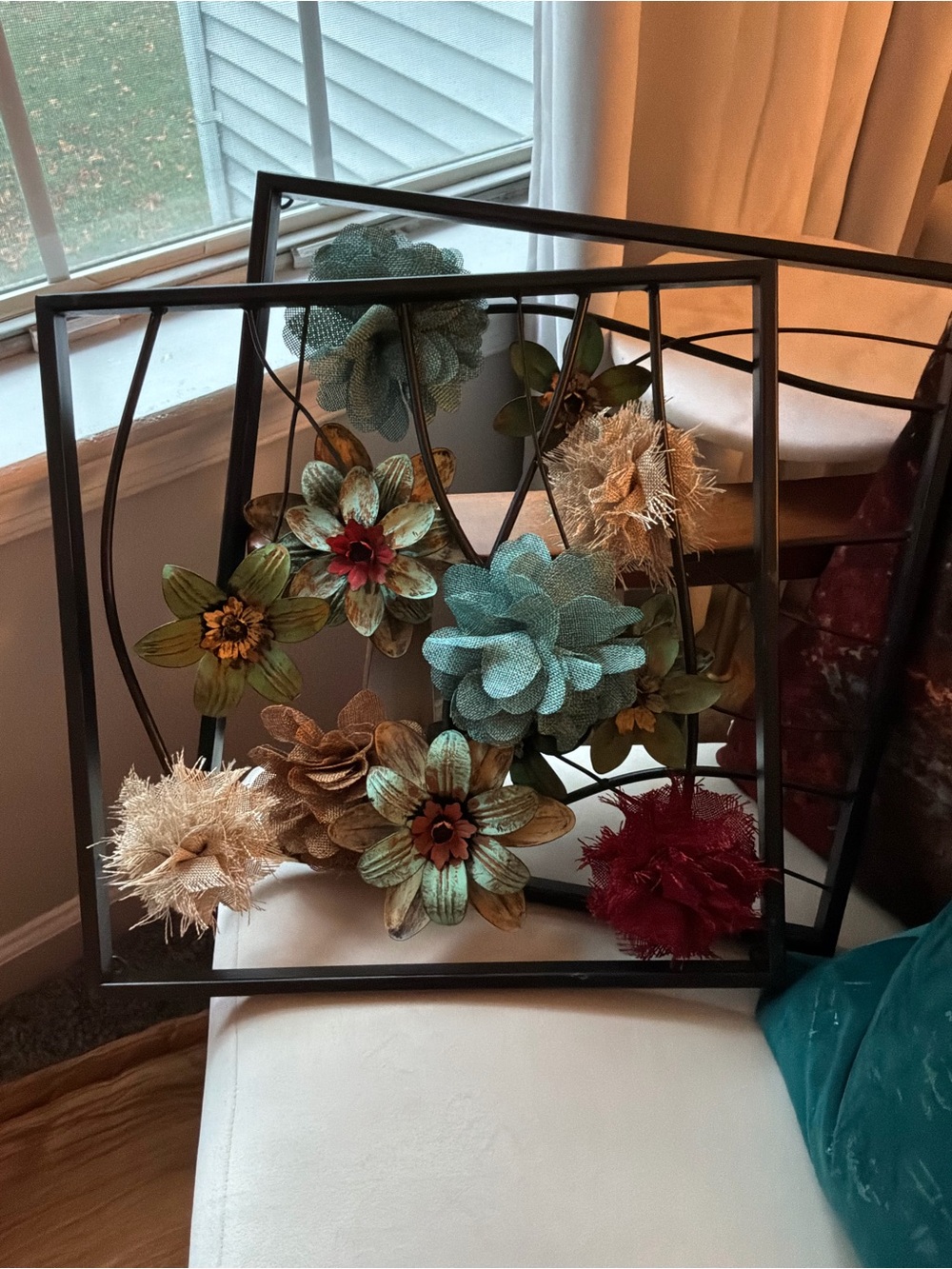 Floral Metal Wall Art - Multicolor Decorative Home Accent